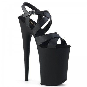 Pleaser Infinity-997 Vegan Leather Hakken Dames Zwart | BELGIE BEITYFHP