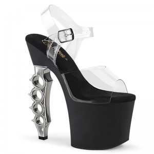 Pleaser Irongrip-708 Hakken Dames Zilver | BELGIE BEAIPNVY