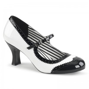 Pleaser Jenna-06 Hakken Dames Wit Zwart | BELGIE BEVADLWX
