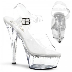 Pleaser Kiss-208LS Hakken Dames Clear | BELGIE BEDATQRO