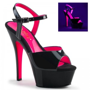 Pleaser Kiss-209TT Hakken Dames Zwart Roze | BELGIE BEDVJKBW