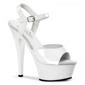 Pleaser Kiss-209 Hakken Dames Wit | BELGIE BEBLPXCA