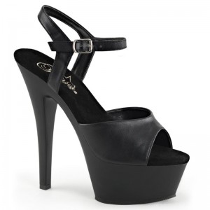 Pleaser Kiss-209 Vegan Leather Hakken Dames Zwart | BELGIE BEPHTYAD