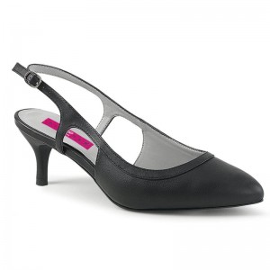 Pleaser Kitten-02 Vegan Leather Hakken Dames Zwart | BELGIE BEIMJXGS