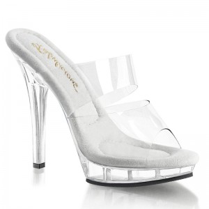 Pleaser Lip-102 Badslippers Plateauzool Dames Clear | BELGIE BEOLJBWE