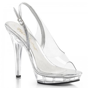 Pleaser Lip-150 Hakken Dames Zilver | BELGIE BEXMCGJF