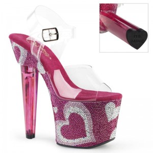 Pleaser Lovesick-708HEART Hakken Dames Roze | BELGIE BEOBLMJD