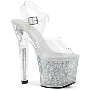Pleaser Lovesick-708SG Hakken Dames Zilver | BELGIE BEHTIMLX
