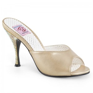 Pleaser Monroe-05 Badslippers Dames Goud | BELGIE BEEKLVNM