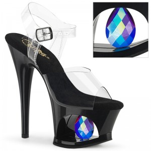 Pleaser Moon-708DIA Hakken Dames Zwart | BELGIE BEWFQXIT