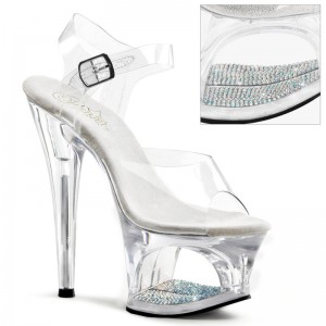 Pleaser Moon-708DM Hakken Dames Clear | BELGIE BEQSFXYT