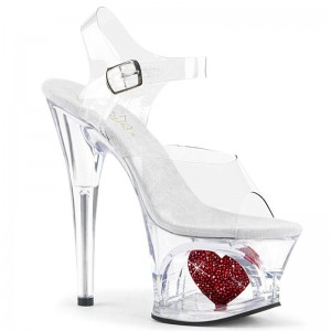 Pleaser Moon-708HRS Hakken Dames Rood | BELGIE BEQJTEUI