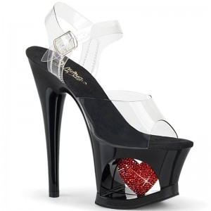 Pleaser Moon-708HRS Hakken Dames Zwart | BELGIE BECUDGWK
