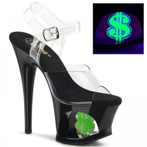 Pleaser Moon-708USD Hakken Dames Zwart | BELGIE BEXZDSCO