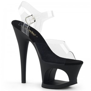 Pleaser Moon-708 Hakken Dames Zwart | BELGIE BEYVTRIG