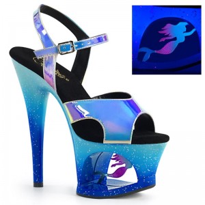 Pleaser Moon-711MER Hakken Dames Blauw | BELGIE BEKQRTEW