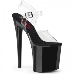 Pleaser Naughty-808 Hakken Dames Zwart | BELGIE BEEIXOZW