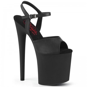Pleaser Naughty-809 Vegan Leather Hakken Dames Zwart | BELGIE BEYQOFAI