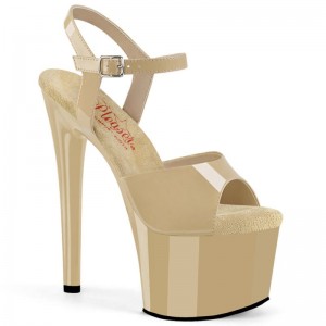 Pleaser Passion-709 Hakken Dames Beige | BELGIE BESZYJUG