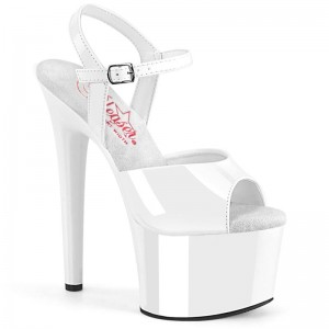 Pleaser Passion-709 Hakken Dames Wit | BELGIE BEOBHXWS