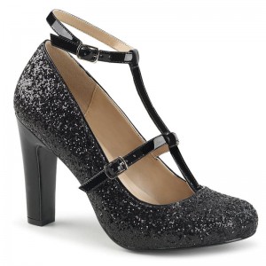 Pleaser Queen-01 Hakken Dames Zwart | BELGIE BECUZJVW