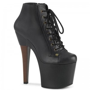 Pleaser Radiant-1005 Vegan Leather Laarzen Dames Zwart | BELGIE BEFNOQKH