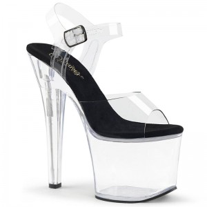 Pleaser Radiant-708 Hakken Dames Zwart | BELGIE BEQOXGNU