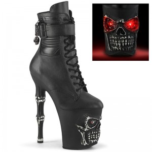 Pleaser Rapture-1020STR-LT Vegan Leather Laarzen Dames Zwart | BELGIE BEEDIUZS