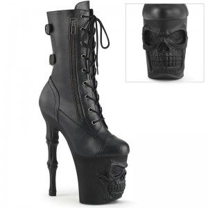 Pleaser Rapture-1047 Vegan Leather Laarzen Dames Zwart | BELGIE BEQMSWTN
