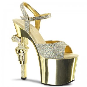 Pleaser Revolver-709G Hakken Dames Goud | BELGIE BEKBNEXZ