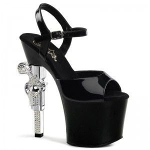 Pleaser Revolver-709 Hakken Dames Zwart | BELGIE BERYNVEO