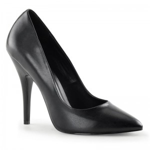 Pleaser Seduce-420 Vegan Leather Hakken Dames Zwart | BELGIE BEZCRYXE