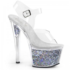 Pleaser Sky-308GF Hakken Dames Zilver | BELGIE BETARCIJ