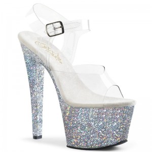 Pleaser Sky-308LG Hakken Dames Zilver | BELGIE BELFTPEJ