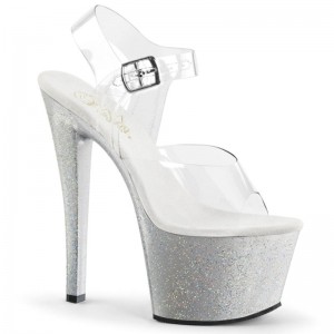 Pleaser Sky-308MG Hakken Dames Zilver | BELGIE BEQGICXO