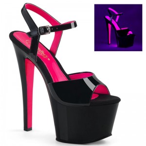 Pleaser Sky-309TT Hakken Dames Zwart Roze | BELGIE BEZMFTWE