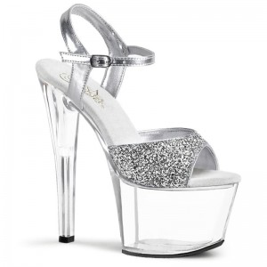 Pleaser Sky-310 Hakken Dames Zilver | BELGIE BEIDXRSV