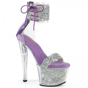 Pleaser Sky-327RSI Hakken Dames Zilver Paars | BELGIE BEEFKOCP