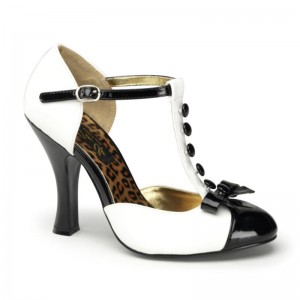 Pleaser Smitten-10 Hakken Dames Wit Zwart | BELGIE BEUXESZN