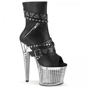 Pleaser Spectator-1015 Vegan Leather Laarzen Dames Zwart | BELGIE BESMAKPL