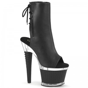 Pleaser Spectator-1018 Vegan Leather Laarzen Dames Zwart | BELGIE BEPFMSBQ