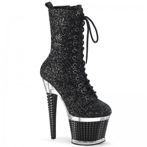 Pleaser Spectator-1040G Laarzen Dames Zwart | BELGIE BECPRUDY