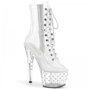 Pleaser Stardust-1021C-7 Laarzen Dames Clear | BELGIE BEGHSBCK