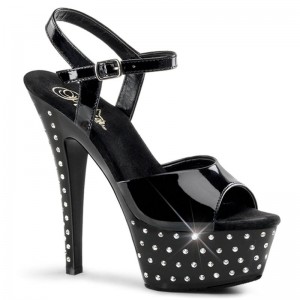 Pleaser Stardust-609 Hakken Dames Zwart | BELGIE BELIDZNM