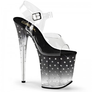 Pleaser Stardust-808T Hakken Dames Zwart | BELGIE BESNPAZV