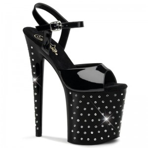 Pleaser Stardust-809 Hakken Dames Zwart | BELGIE BEVNALSC