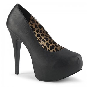 Pleaser Teeze-06W Vegan Leather Hakken Dames Zwart | BELGIE BEIFMRXB