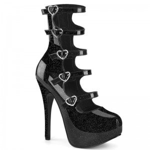 Pleaser Teeze-23 Glitter Hakken Dames Zwart | BELGIE BENYXDAW