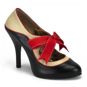 Pleaser Tempt-27 Vegan Leather Hakken Dames Zwart Wit | BELGIE BEUONIPB