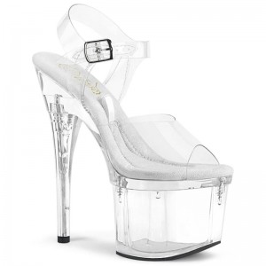 Pleaser Treasure-708EST Hakken Dames Clear | BELGIE BETXZAMK